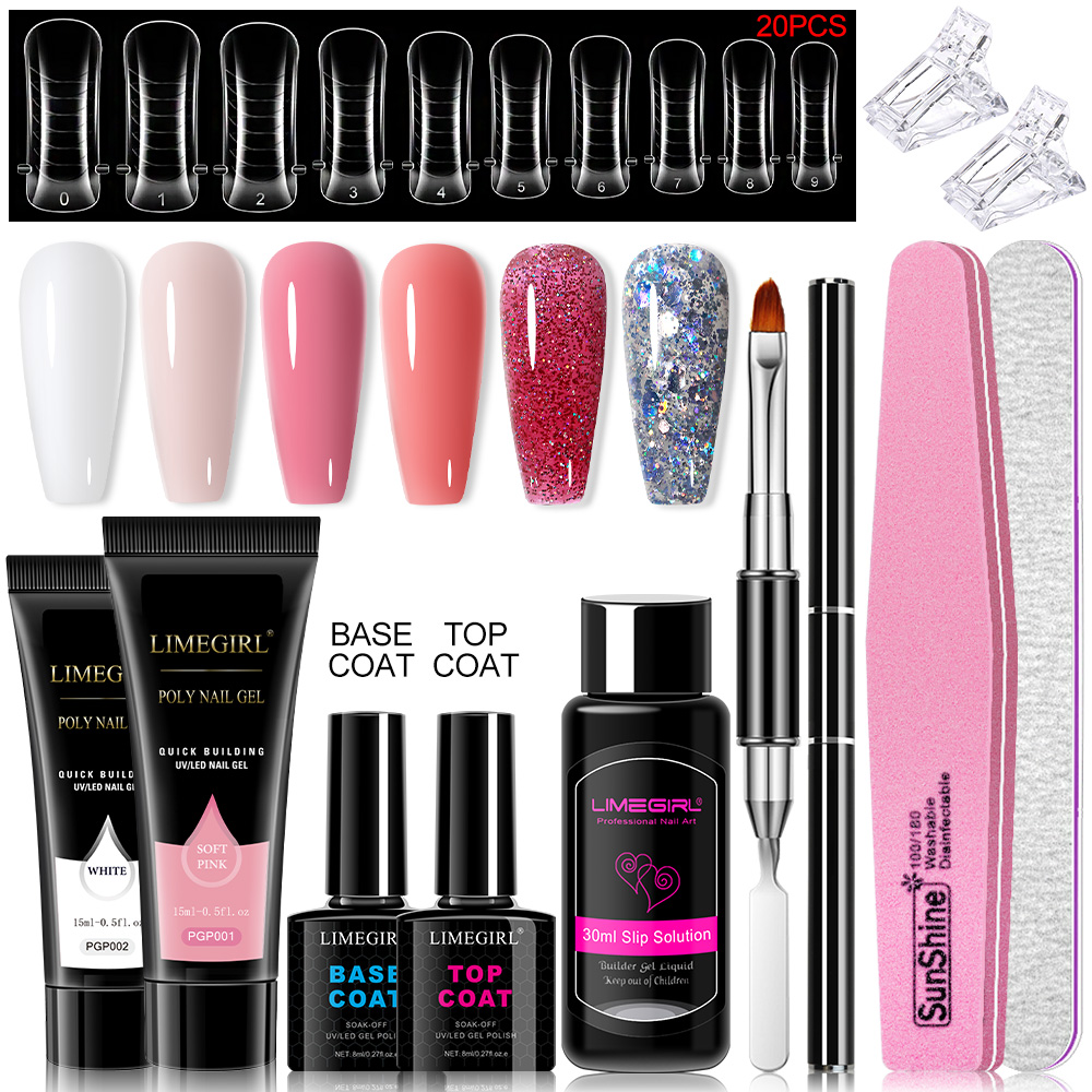Polygel Nail Kit - Набор полигелевых гелей для наращивания ногтей,