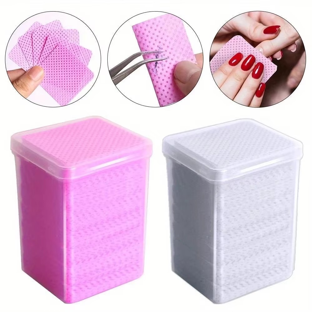 Nail Art Remover - 200 шт. розовых безворсовых салфеток для