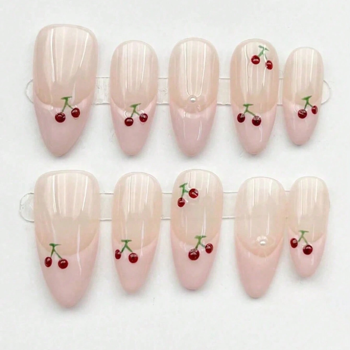 Nail Art Pink - 10 шт. средних накладных ногтей в