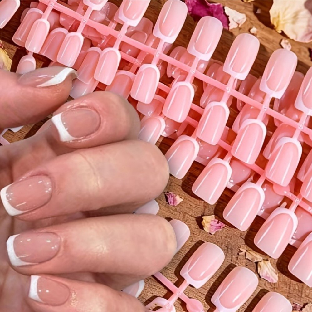 Nail Art Pink - 120 шт. коротких квадратных накладных ногтей
