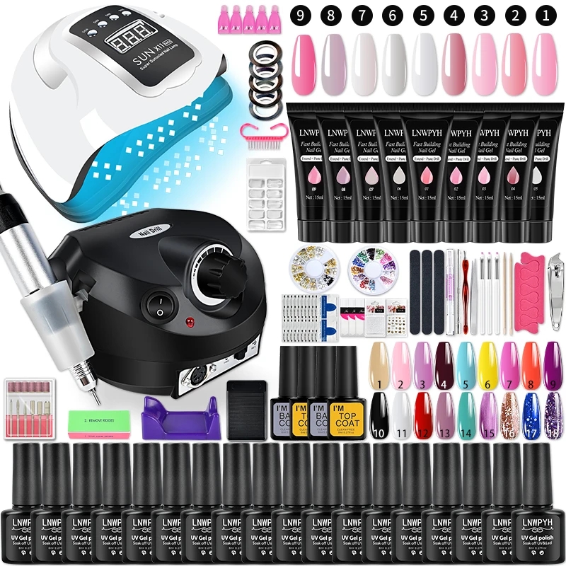 Polygel Nail Kit - Набор гель-лаков для ногтей Набор гелевых