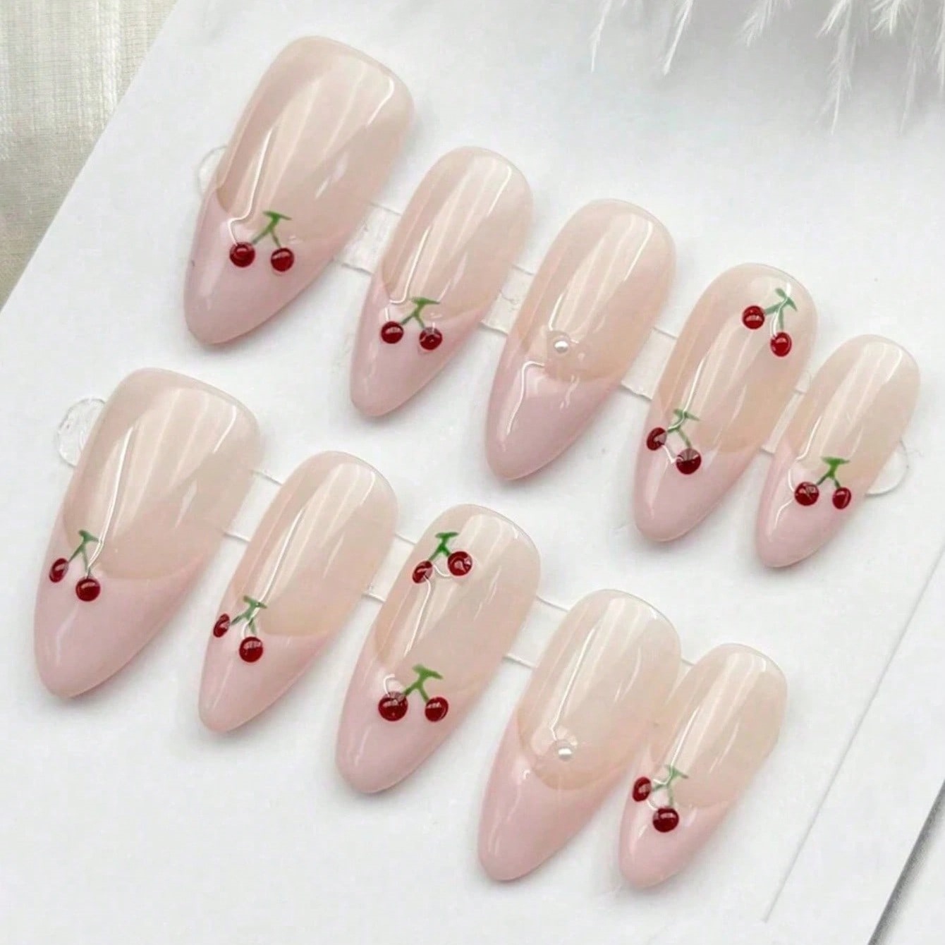 10 шт. средних накладных ногте – обзор и цена Nail Art Pink