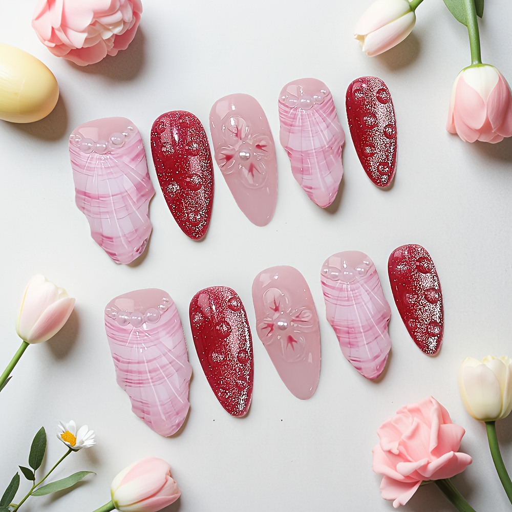 Набор из 10 накладных ногтей с – обзор и цена Nail Art Pink