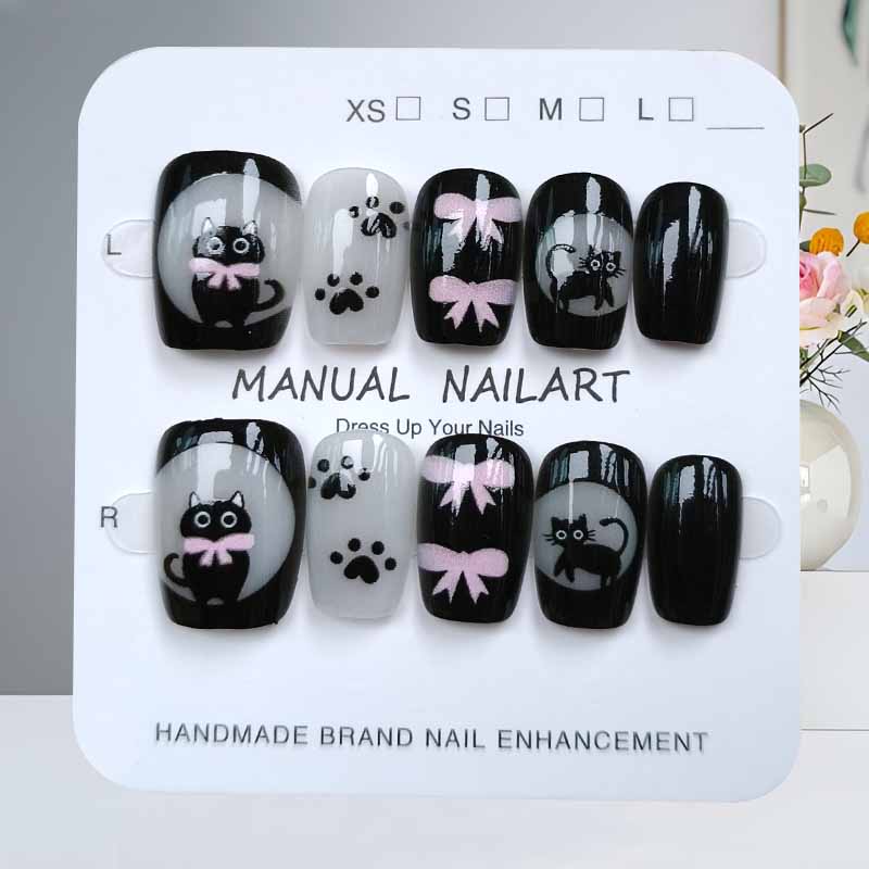 10 шт., милый мультяшный черны – обзор и цена Nail Art Pink