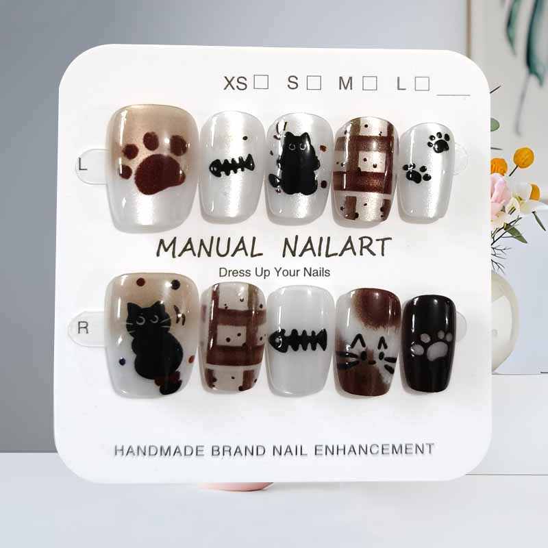 10 шт., милый мультяшный черны – обзор и цена Nail Art Pink