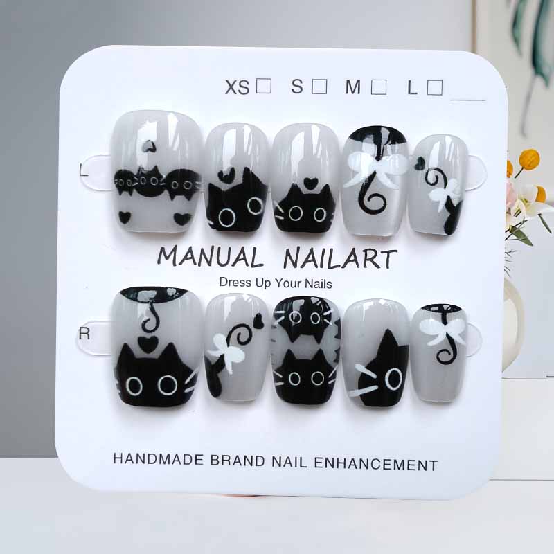 10 шт., милый мультяшный черны – обзор и цена Nail Art Pink